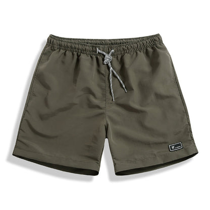 Pantalones cortos casuales de 5 puntos de secado rápido y correa para la cintura para hombres