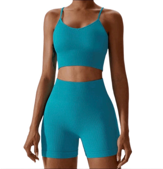 Seamless Knitted Thread Yoga Suit