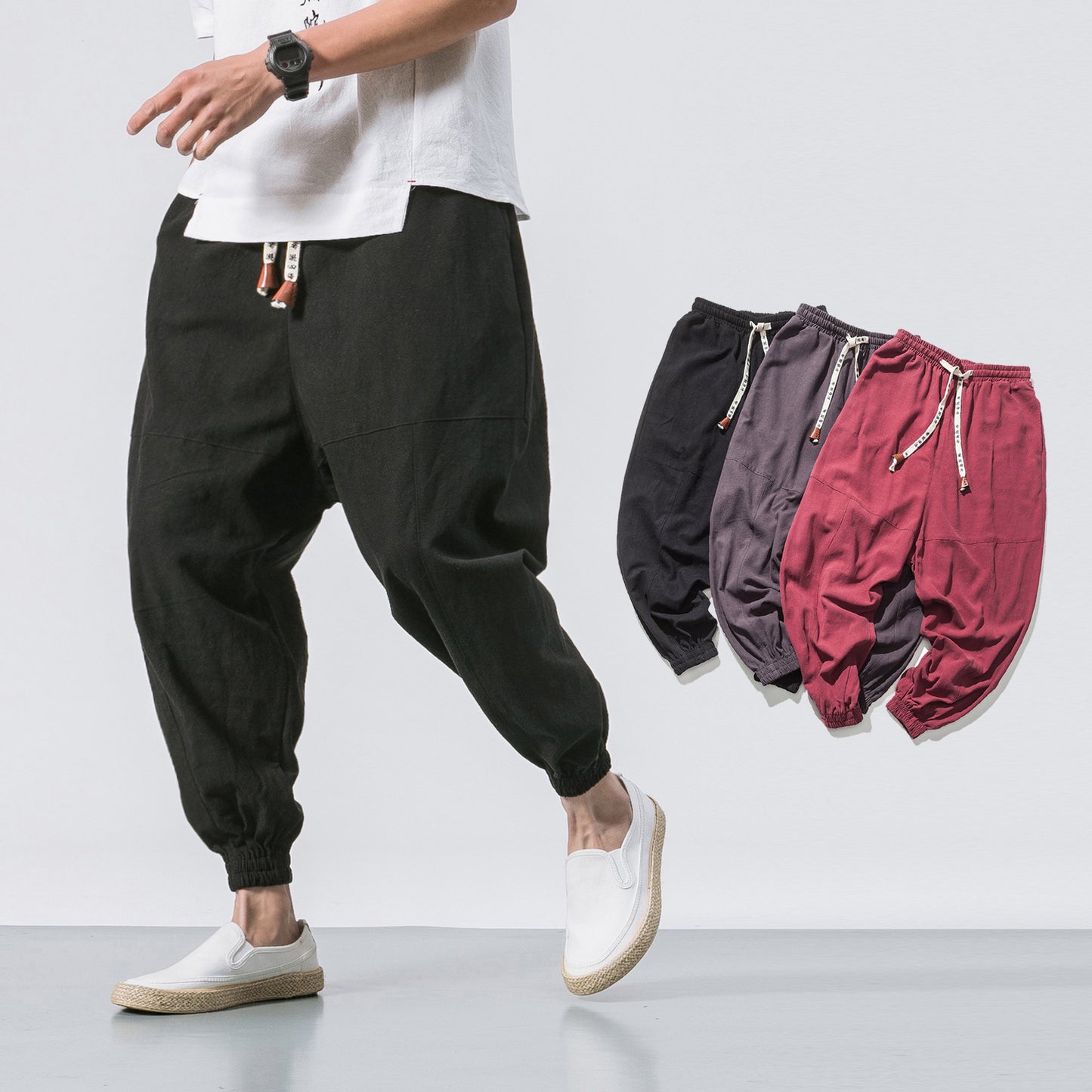 Streetwear Gym Joggers Drawstring Elastic Pockets Tapered Sweatpants
