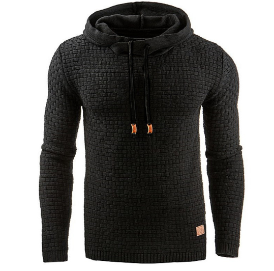 Chaqueta de sudadera con capucha de manga larga con suéter jacquard para hombre