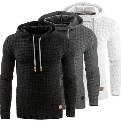 Chaqueta de sudadera con capucha de manga larga con suéter jacquard para hombre