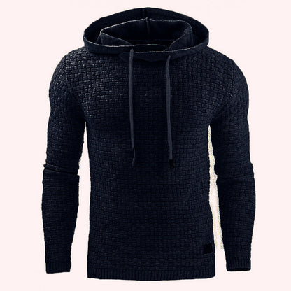 Chaqueta de sudadera con capucha de manga larga con suéter jacquard para hombre