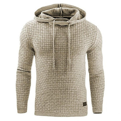 Chaqueta de sudadera con capucha de manga larga con suéter jacquard para hombre