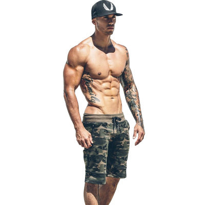 Muscle Fitness Breathable Camouflage Shorts for Men Outdoors Training