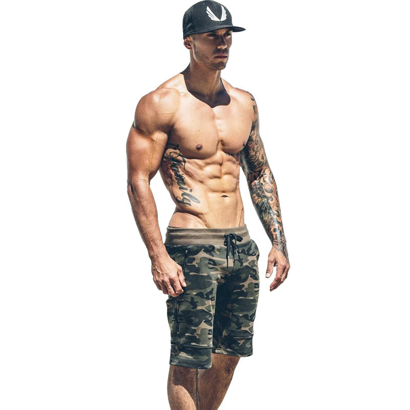 Muscle Fitness Breathable Camouflage Shorts for Men Outdoors Training