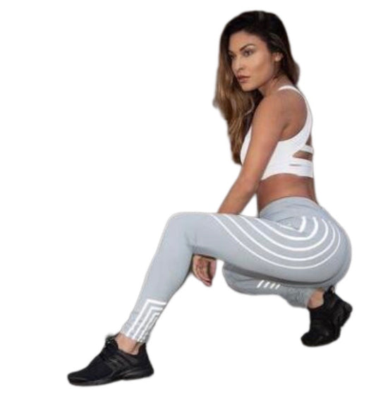 Pantalones de yoga fitness Leggings deportivos adelgazantes impresos con láser