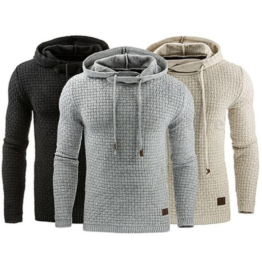 Men's Jacquard Sweater Long-Sleeved Hoodie Sweatshirt Jacket