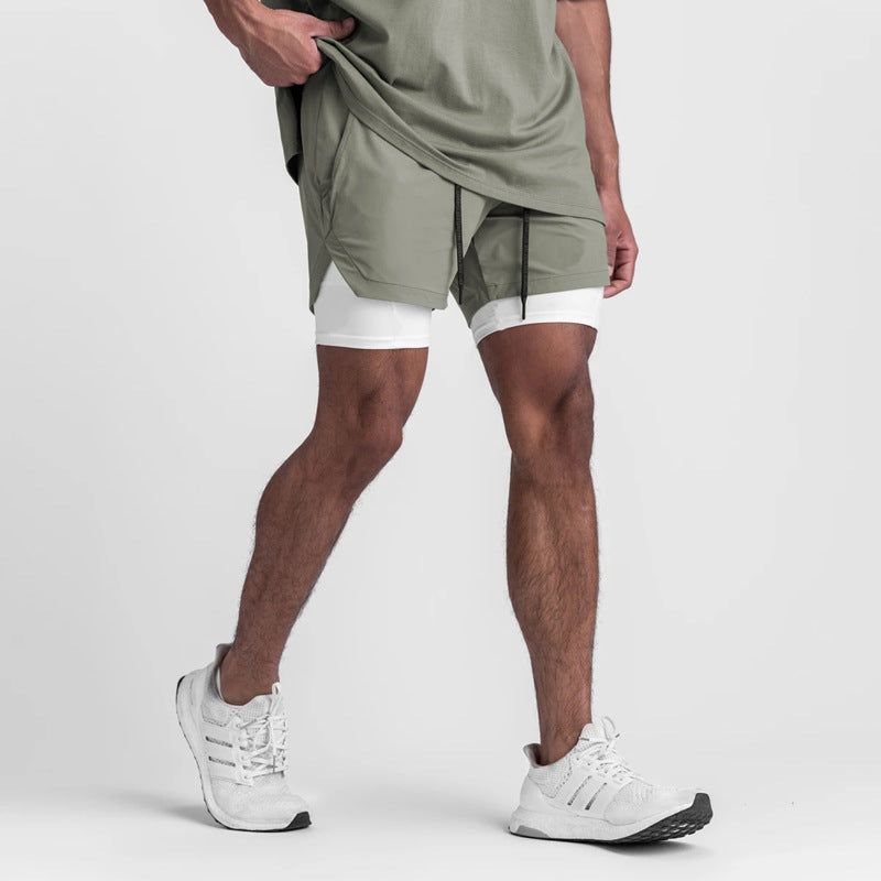 Sports Casual Quick-drying Double-layer Two-in-one Running Shorts
